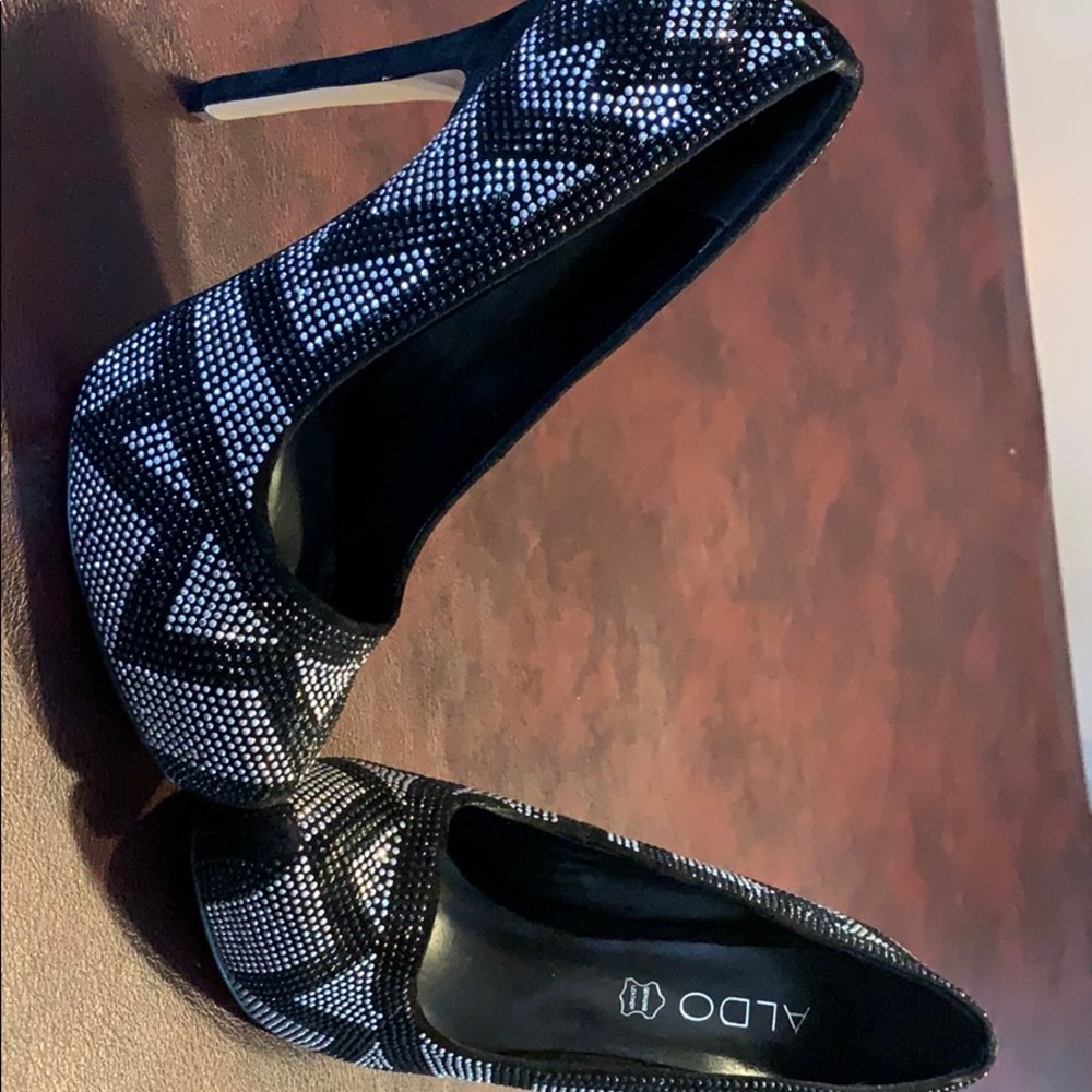 Black and silver studded shoes